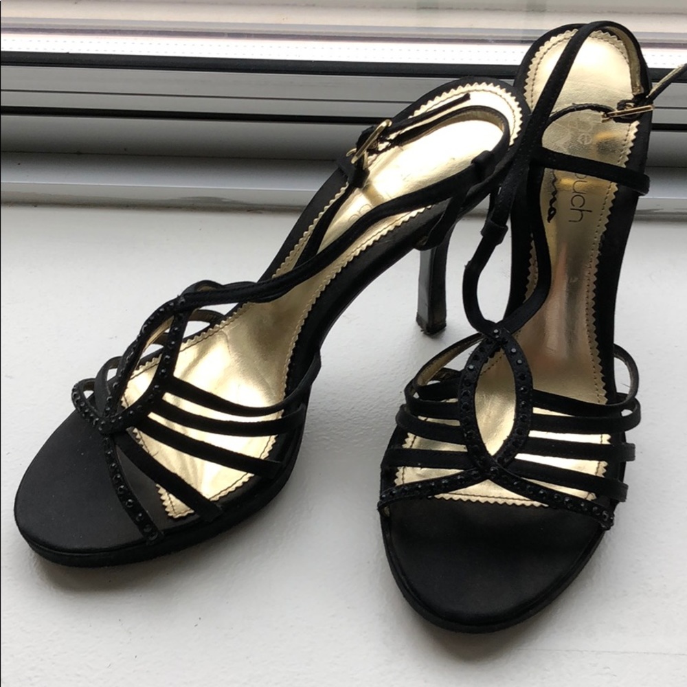 Black strapy heels